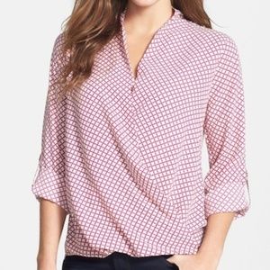 Pleione Faux Wrap Blouse